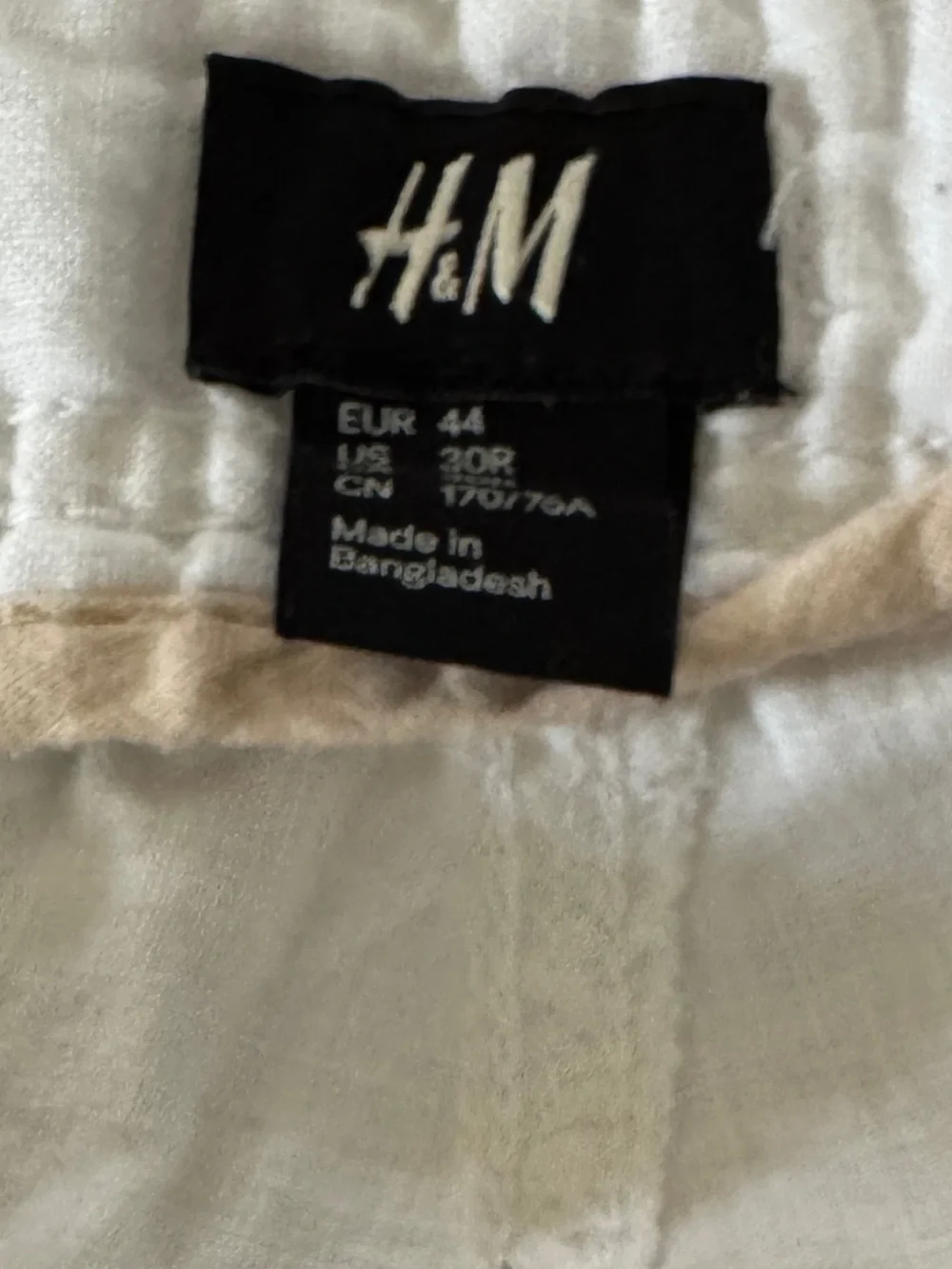 H&M White Relaxed Linen-Blend Men's Jeans